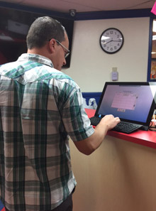 man working at computer